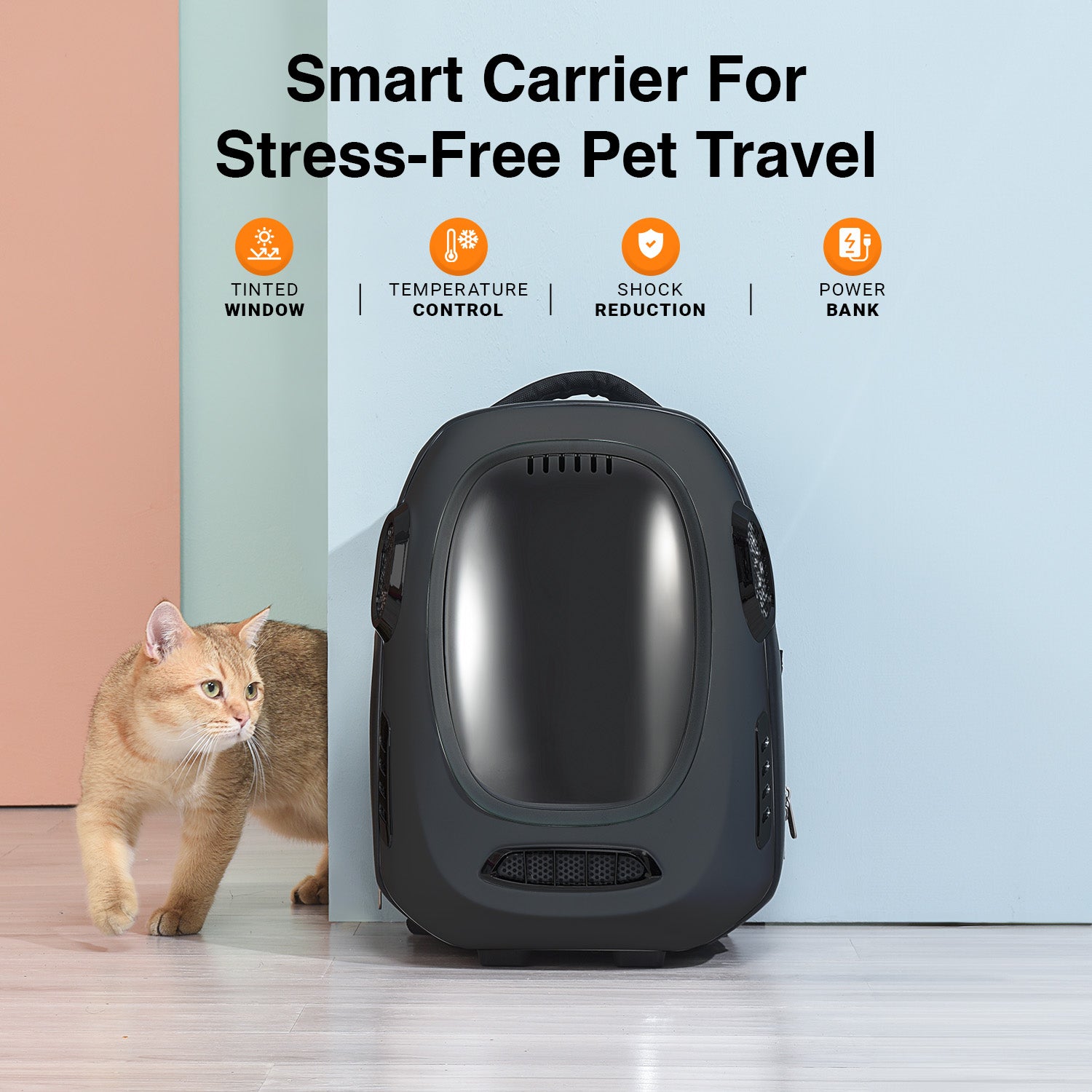 Trekpod Smart App Pet Carrier Backpack with Temperature Control