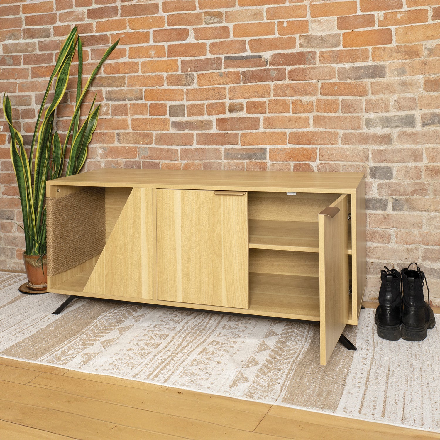 JESSE Multifunctional Litter Cabinet with Cat Scratcher - One Size