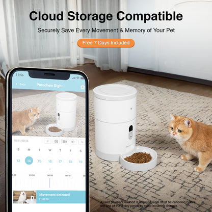 Purechew Sight 4L Smart App Pet Feeder for Cats and Dogs with HD Camera