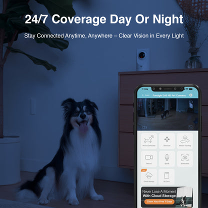 Purrsight 360° Smart App Pet Camera with Night Vision and 2 Way Audio